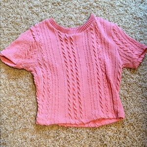 Zara Pink Cable Knit Sweater